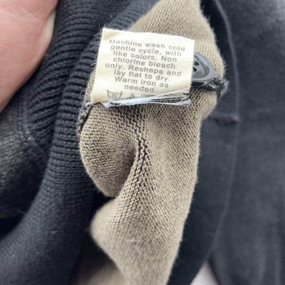 J Crew Sweater Mens Medium M Shawl Neck Charcoal Gray Button Preppy‎ Casual Dad - Picture 9 of 11